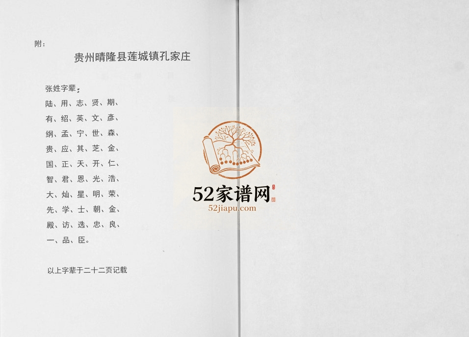 1995年修贵州晴隆县莲城镇孔家庄张氏宗谱完整电子版家谱下载