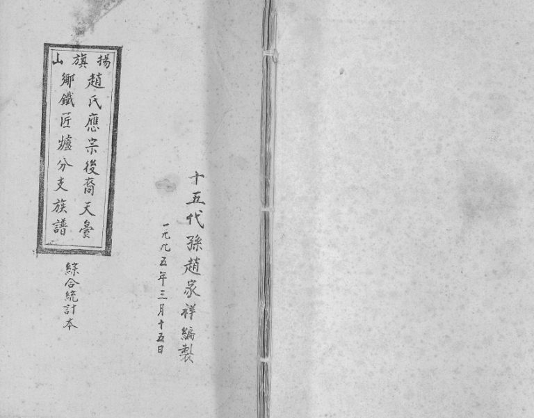 2000年修扬旗山赵氏应宗后裔天台乡铁匠炉分支族谱 贵州赤水赵氏电子版家谱下载