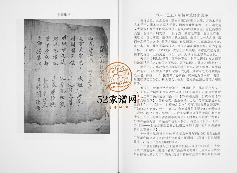 2012年修费氏恩用派支谱 贵州赫章县完整费氏电子版家谱下载