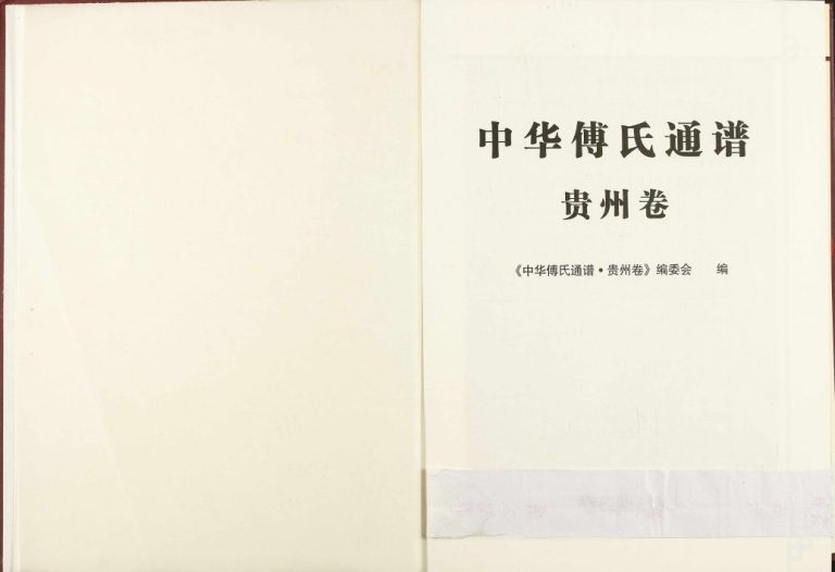 2014年修中华傅氏通谱贵州卷完整电子版家谱下载