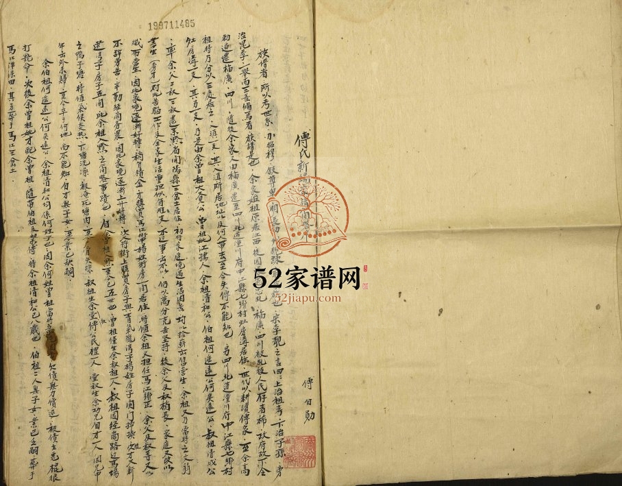 1962年修傅氏新编谱记 贵州开阳傅氏完整电子版家谱下载