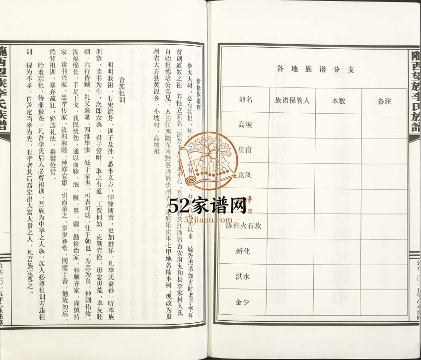 2015年修陇西望族李氏族谱 贵州大定李氏完整电子版家谱下载