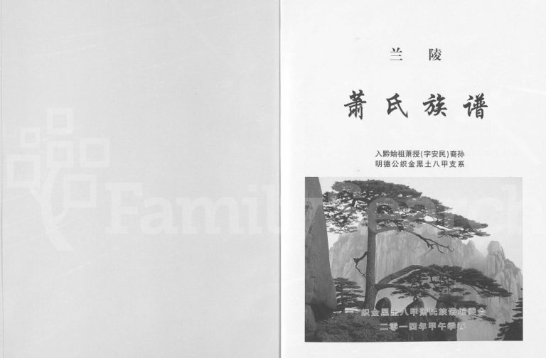 2014年修兰陵萧氏族谱 入黔始祖萧授（字安民）裔孙 明德公织金黑土八甲支系完整电子版家谱下载