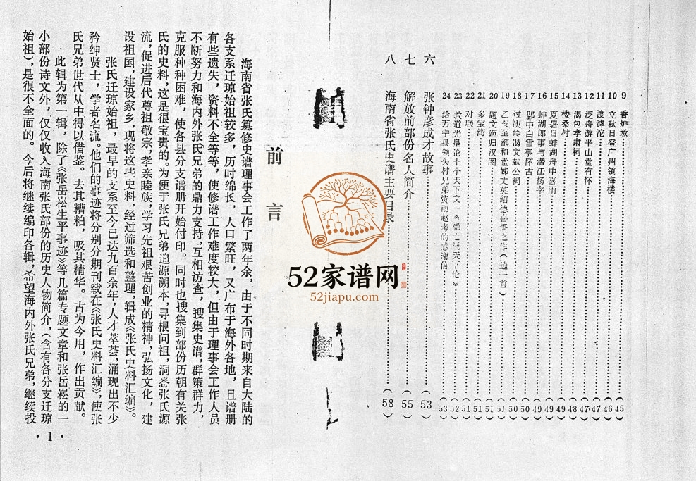 1990年修张氏史料汇编第一期 海南张氏电子版家谱下载