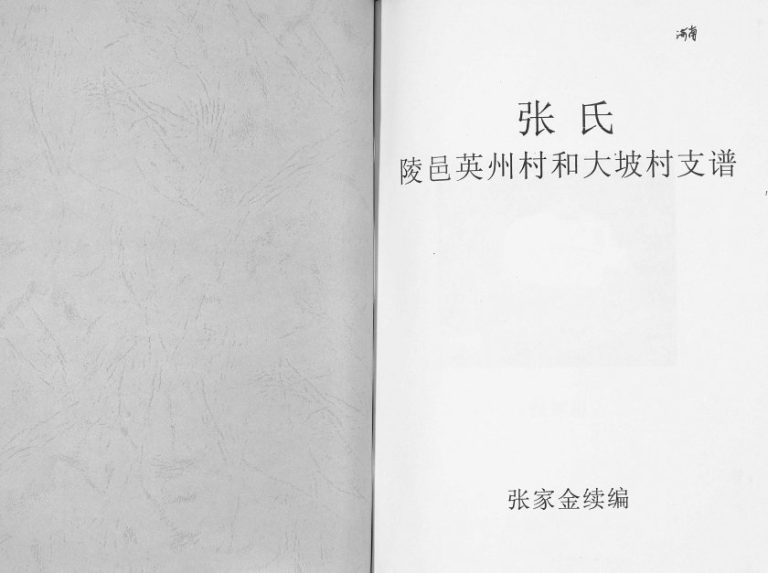 2011年修张氏族谱 张氏陵邑英州村和大坡村支谱 海南陵水完整电子版家谱下载