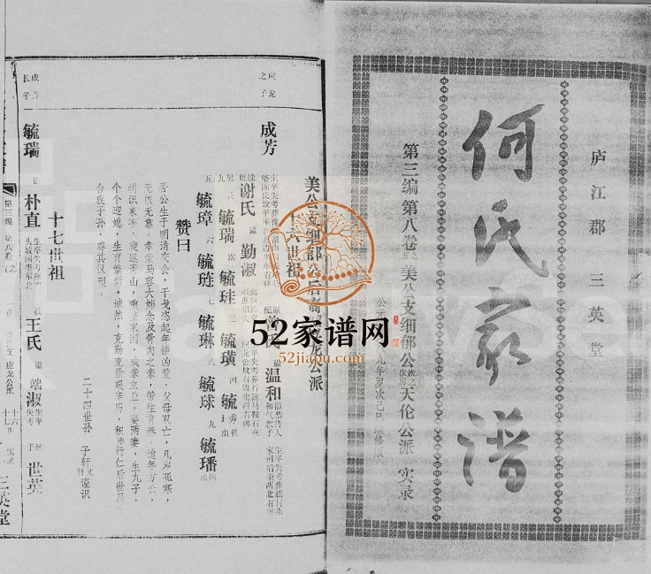 1989年续修何氏何仁德公家谱[存卷]海南琼山-定安-文昌庐江郡三英堂何氏电子版家谱下载
