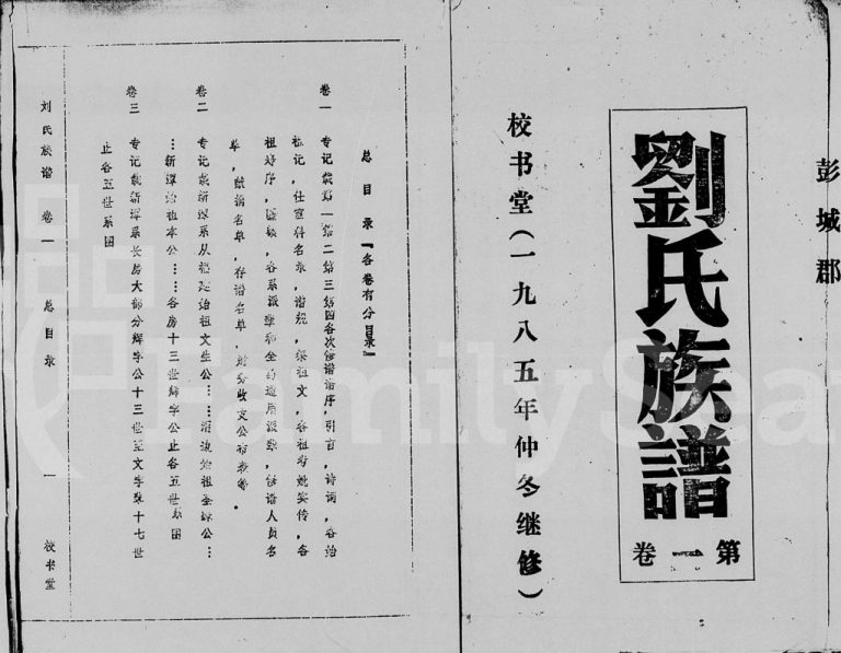 1985年续修刘氏族谱[12卷]海南琼山彭城郡校书堂刘氏电子版家谱下载