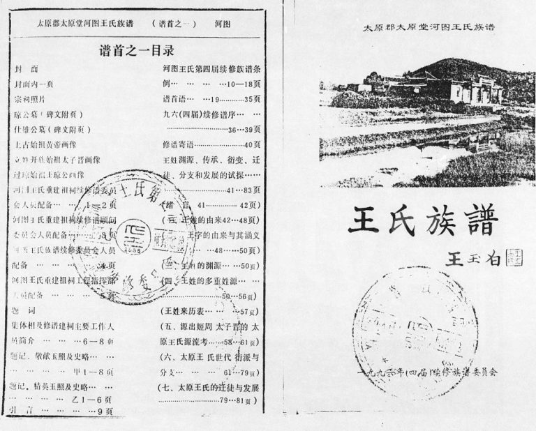 1996年修太原郡太原堂河图王氏族谱[6卷首2卷]海南万宁王氏完整电子版家谱下载