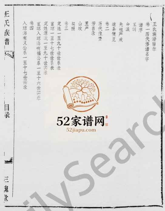1995年续修王氏族谱[4卷]海南琼海三槐堂电子版家谱下载