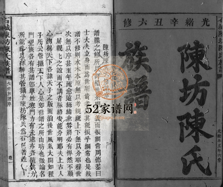 1901年六修石城陈坊陈氏族谱[54卷]江西赣州陈氏电子版家谱下载
