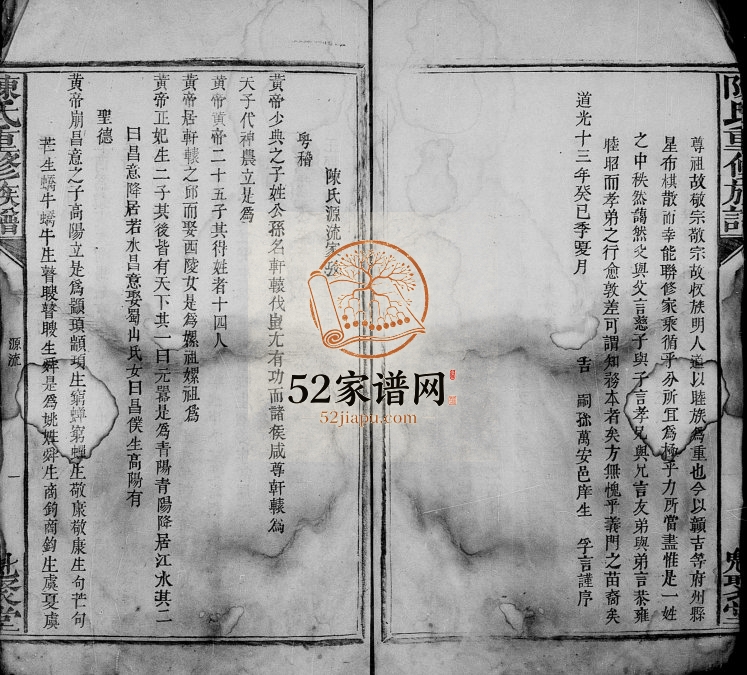 1833年陈氏重修族谱[不分卷]江西万载 兴国魁聚堂陈氏电子版家谱下载