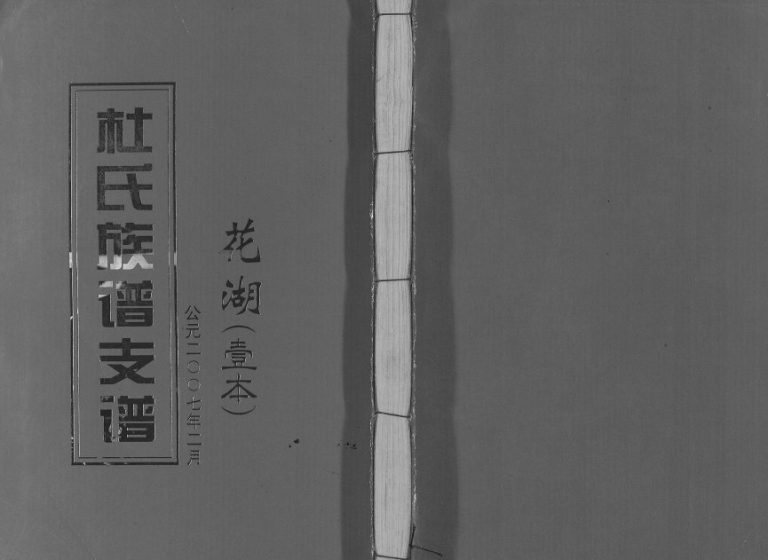 2007年杜氏重修族谱[不分卷]江西丰城诗赋堂杜氏电子版家谱下载