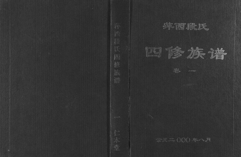 2000年萍西段氏四修族谱[2卷]江西萍乡仁本堂段氏完整电子版家谱下载