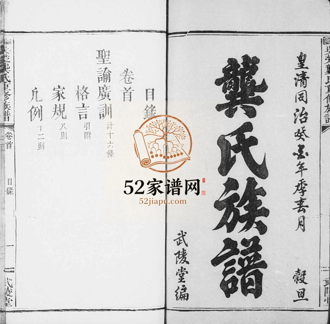 1873年吴楚龚氏重修族谱[7卷首1卷]及江西万载武陵堂龚氏电子版家谱下载