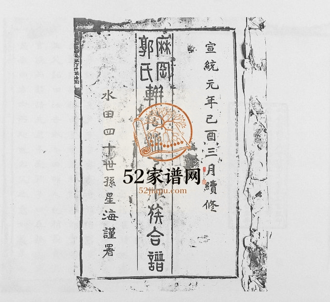 1909年修麻岗郭氏軿公派下十族合谱[19卷]江西吉安 吉水 泰和 永丰郭氏完整电子版族谱下载