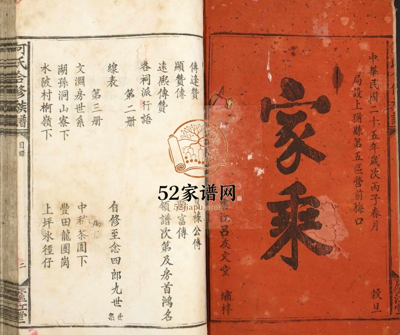 1936年何氏合修族谱 江西上犹 南康庐江堂何氏完整电子版家谱下载