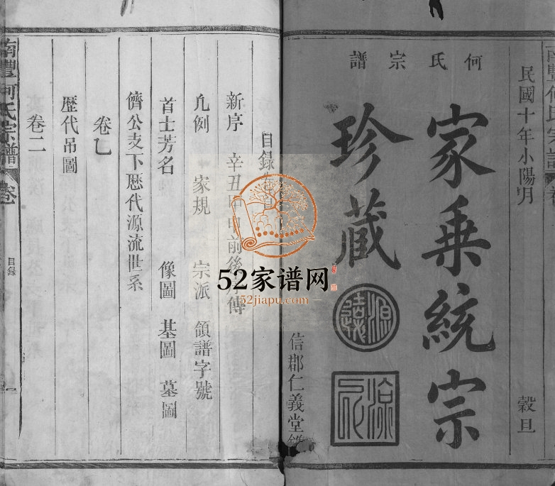 1921年修南丰何氏宗谱[3卷]江西广信 广昌 南丰 铅山仁义堂何氏完整电子版族谱下载