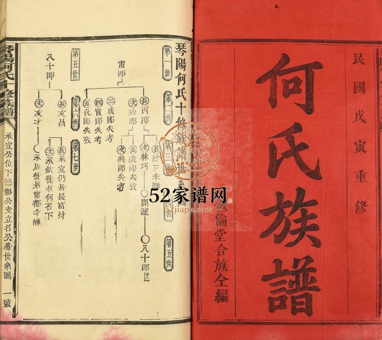 1938年琴阳何氏十修族谱 江西石城清旦堂何氏完整电子版家谱下载