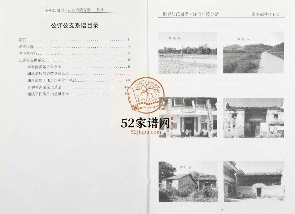 2010年修世界胡氏通谱江西庐陵分谱[存3卷]江西泰和胡氏电子版族谱下载