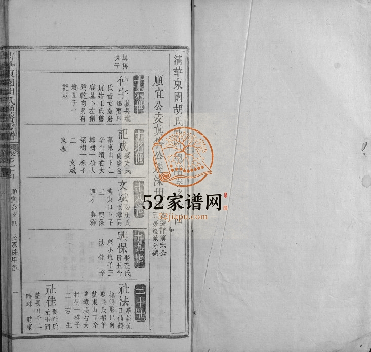 1852年修清华东园胡氏勋贤总谱 江西婺源胡氏电子版族谱下载