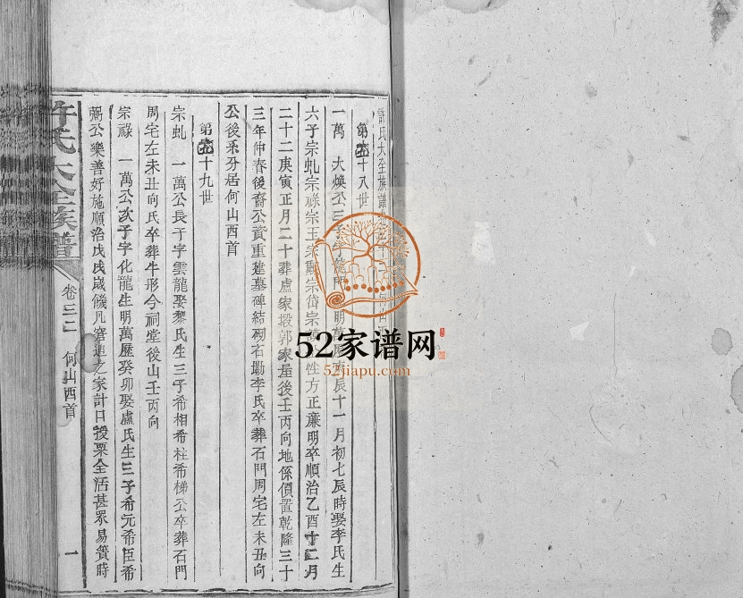 1902年修许氏大全族谱 江西 福建 广东许氏联修总谱电子版家谱下载