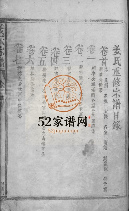 1935年修姜氏宗谱[7卷首1卷]江西都昌姜氏完整电子版族谱下载