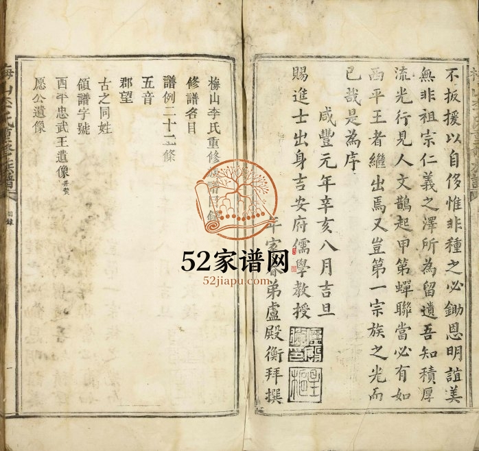 1850年梅山李氏重修族谱 江西泰和李氏完整电子版家谱下载