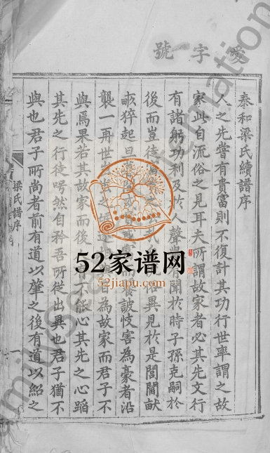 1909年修泰和梁氏族谱[不分卷]江西梁氏完整电子版家谱下载