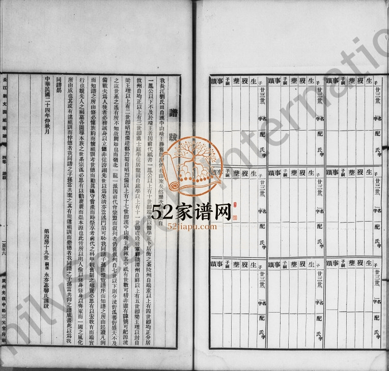 1936年修明宣七郎刘文渊公家谱[4卷]广东仁化 江西大庾刘氏电子版族谱下载