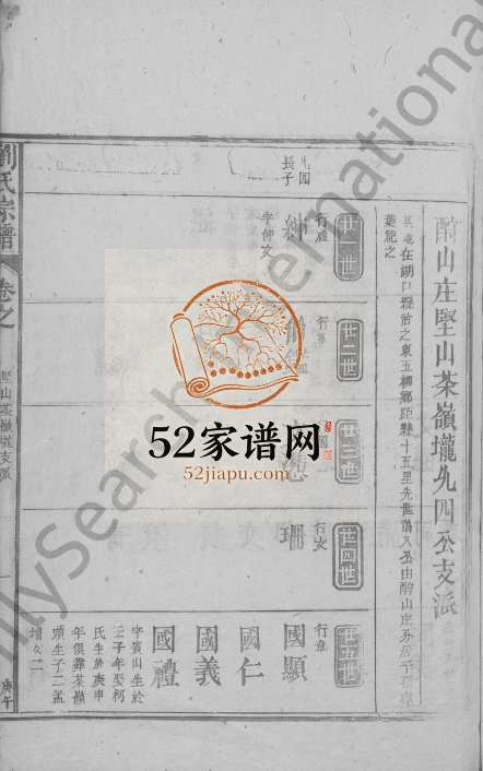 1870年修刘氏宗谱[不分卷]江西弋阳 湖口刘氏完整电子版族谱下载