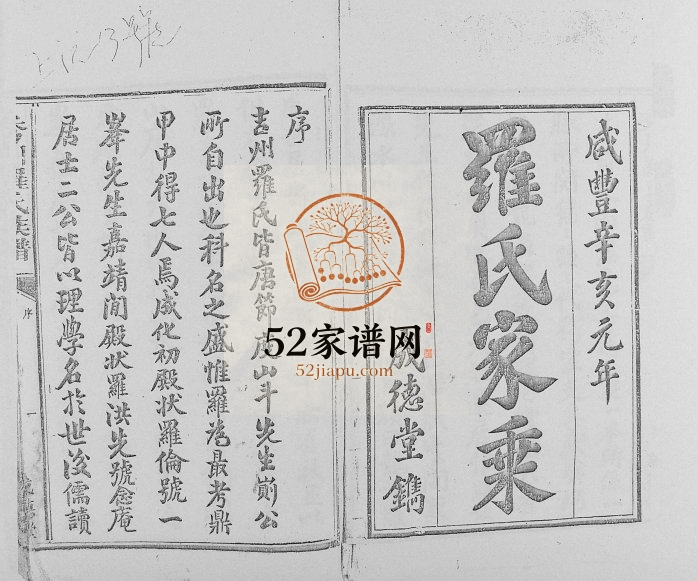 1858年秀川罗氏族谱[不分卷]江西吉水罗姓电子版家谱下载