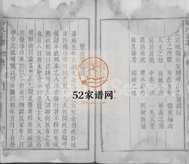 1739年梅氏宗谱[残卷]江西湖口梅姓电子版族谱下载