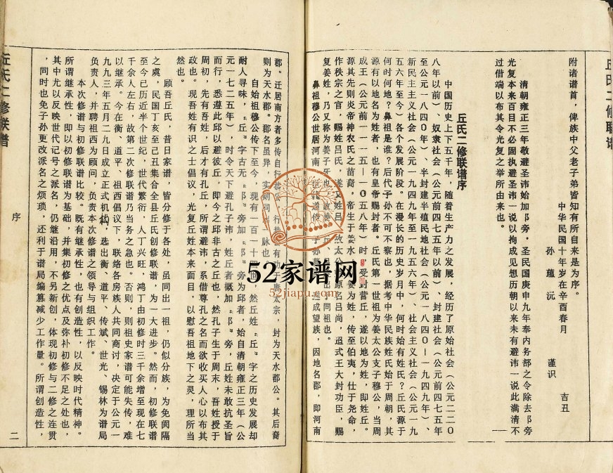 1994年丘氏二修联谱 江西赣州 于都丘姓电子版族谱下载