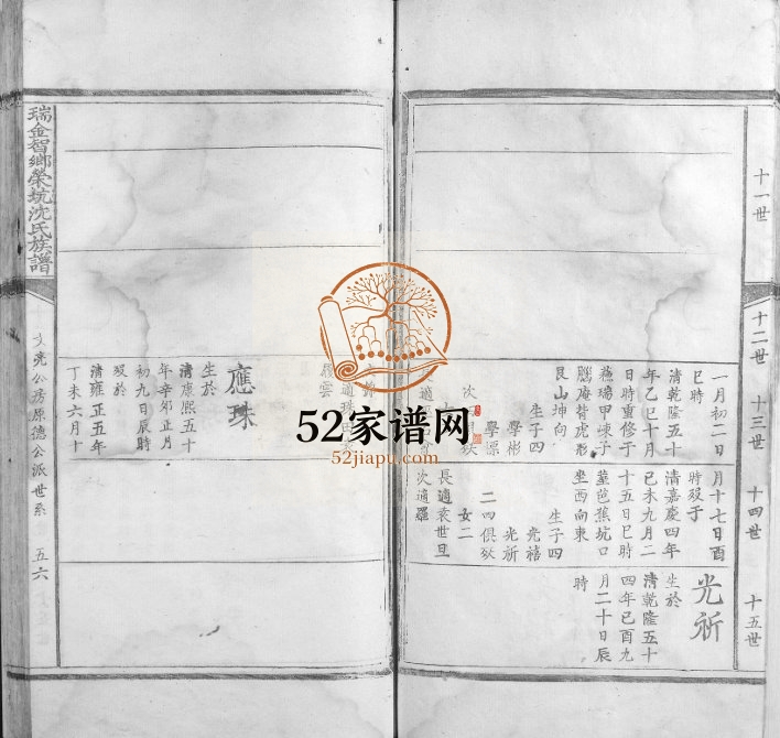 1809年修瑞金智乡荣坑沈氏族谱 江西沈姓电子版家谱下载