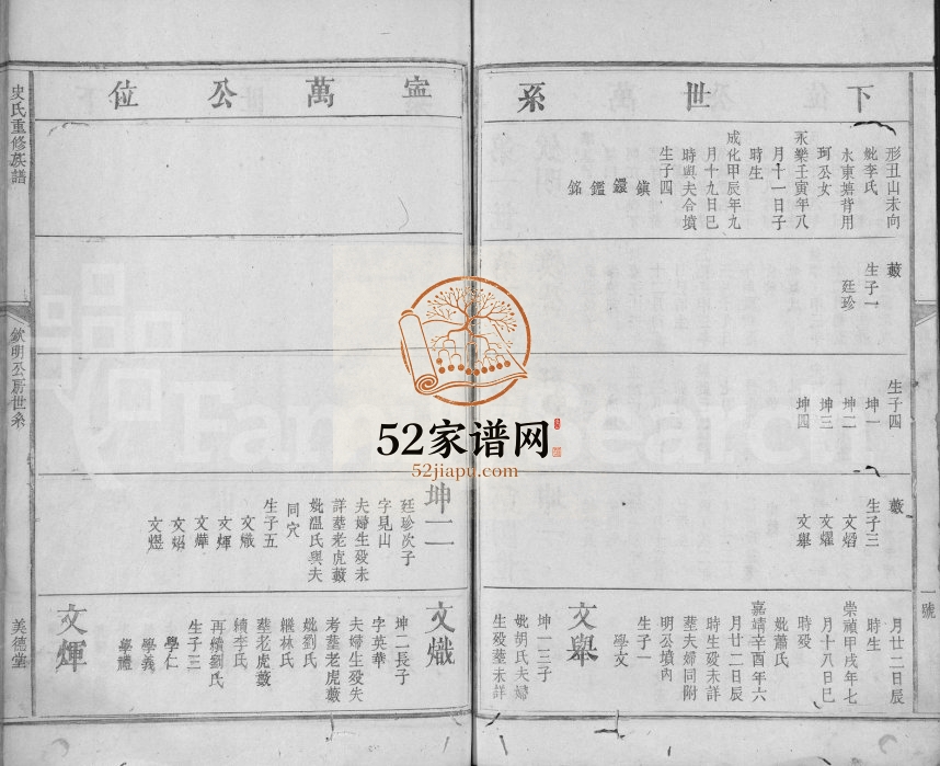 1913年史氏重修族谱[不分卷]江西会昌美德堂史姓电子版家谱下载