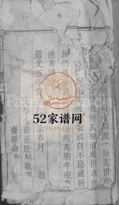 1825年修王氏宗谱[残卷]江西湖口王姓电子版族谱下载