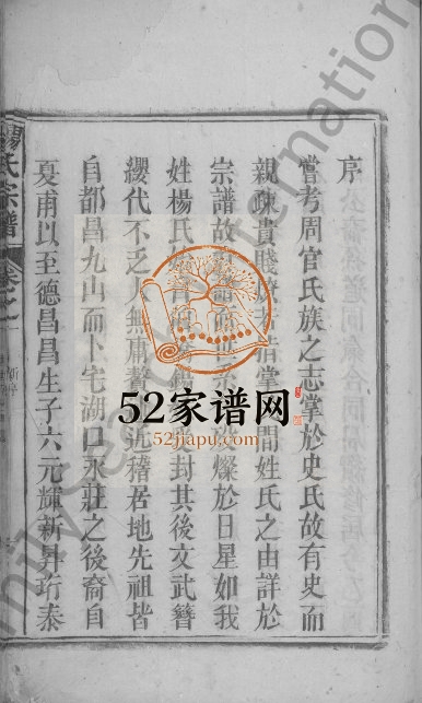 1825年重修杨氏宗谱[不分卷]江西湖口 穆户 正豹湾 孟钟湾杨姓电子版族谱下载