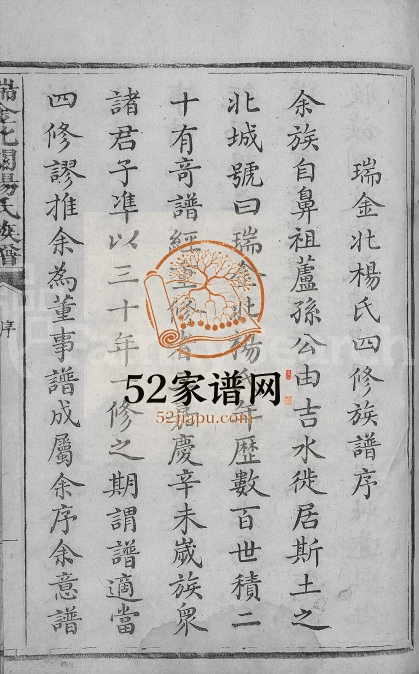 1812年四修瑞金北关杨氏族谱[不分卷]江西杨姓电子版家谱下载