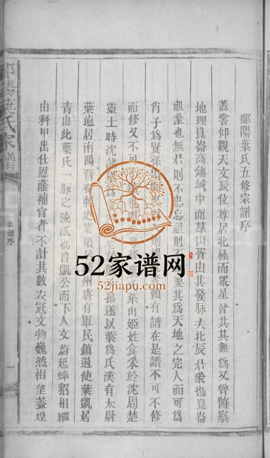 1924年修鄱阳叶氏家谱[10卷含卷首]江西李义生堂叶姓电子版族谱下载