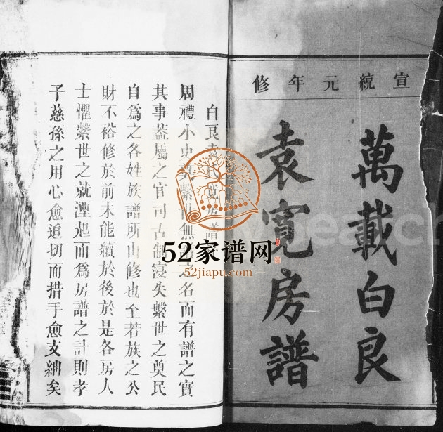 1909年修万载白良袁宽房谱[8卷及卷首]江西汝南堂电子版族谱下载