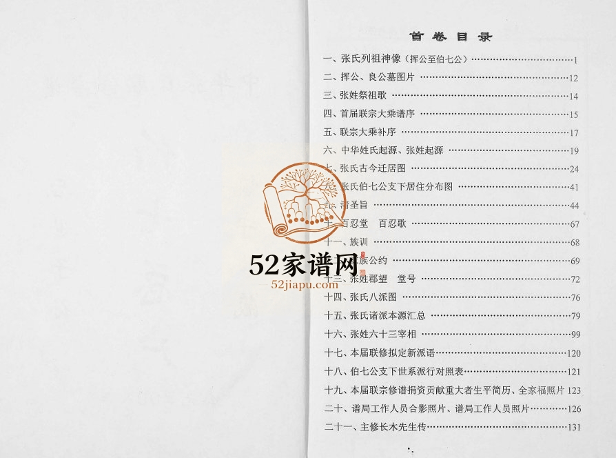 2008年中华张氏联修宗谱伯七总户 江西九江百忍堂张姓电子版族谱下载