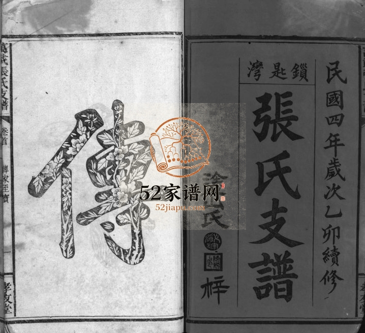 1915年续修张氏支谱[5卷首2卷]江西万载孝友堂张姓电子版族谱下载