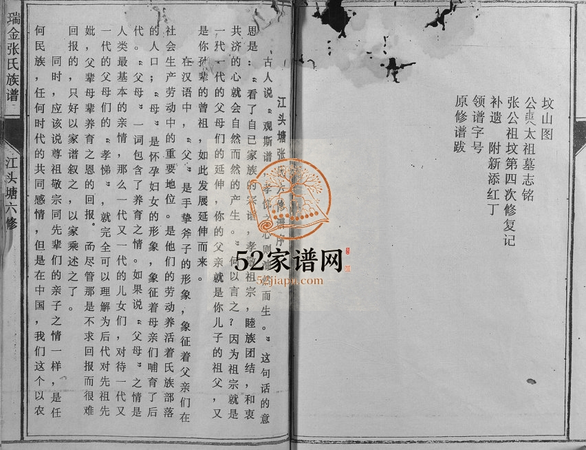 1994年瑞邑江头塘张氏六修族谱[九卷]江西瑞金张姓电子版家谱下载