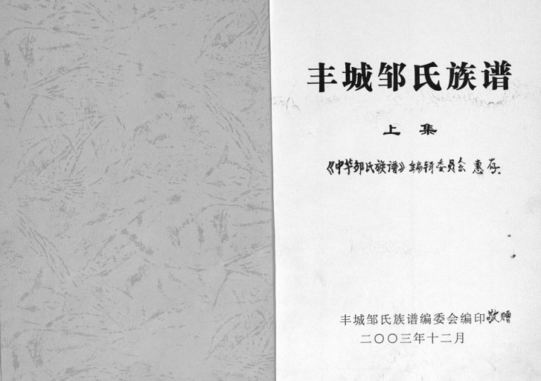 2003年修丰城邹氏族谱 江西邹姓电子版家谱下载
