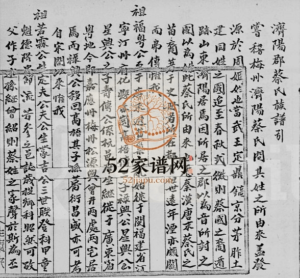 1938年修济阳郡蔡氏族谱 广东梅县蔡姓电子版家谱下载