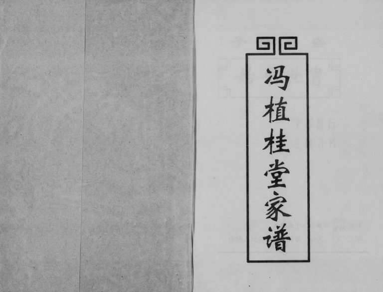 2000年修冯氏冯植桂堂家谱 广东中山冯姓电子版族谱下载
