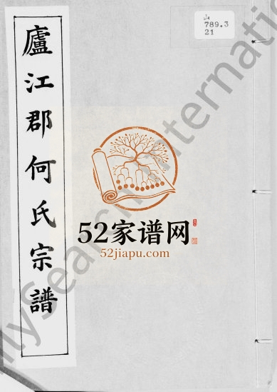 1889年修卢江郡何氏宗谱 广东 香港何姓电子版族谱下载