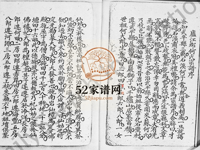1889年修卢江郡何氏宗谱 广东 香港何姓电子版族谱下载