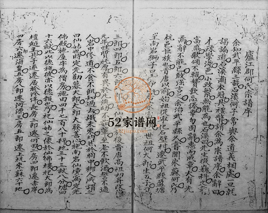 1889年修庐江郡何氏宗谱 广东深圳 香港何姓电子版族谱下载