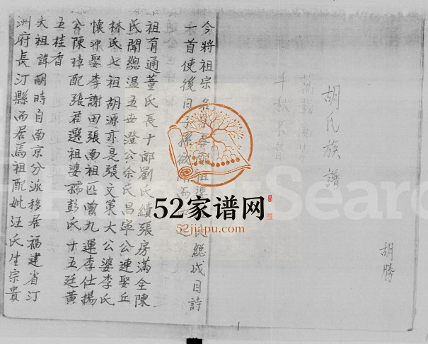 1956年修胡氏族谱元朗田心村 广东揭扬 香港胡姓电子版家谱下载